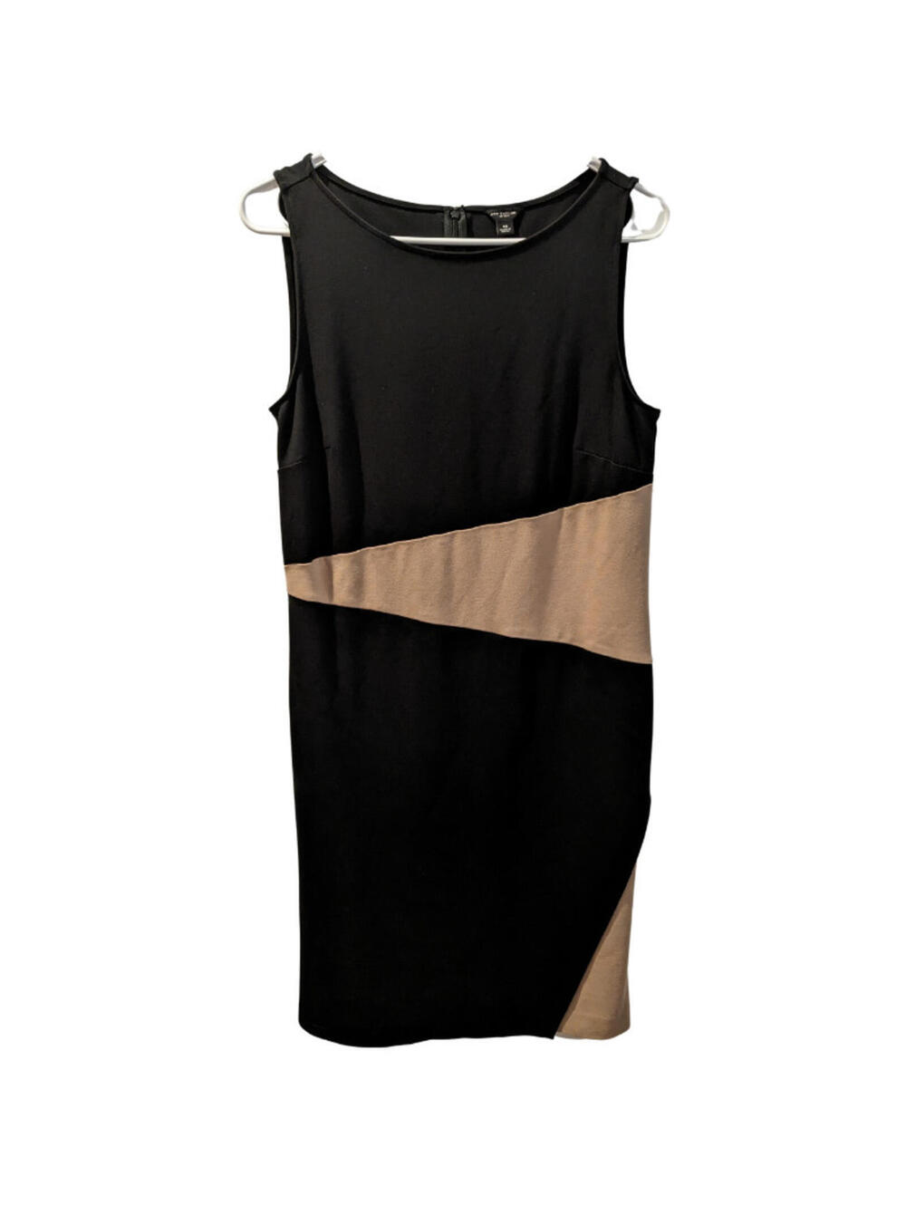 Ann Taylor Women's Colorblock Sleeveless Sheath Dress, Size 10, Black Beige